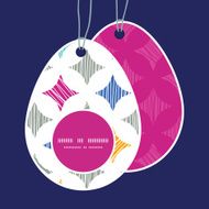 Vector colorful marble textured tiles Easter egg shaped tags set