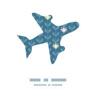 Vector blloming vines stripes airplane silhouette pattern frame