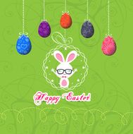 easter eggs and bunny funny greeting card