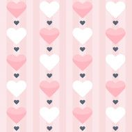 Seamless pattern with pink and white hearts on a