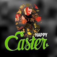 Happy Easter Typographical Background with ornate egg N2