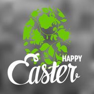 Happy Easter Typographical Background with ornate egg N3