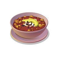 tomato soup with avocado and beans