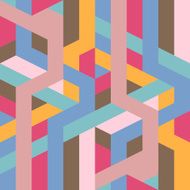 abstract retro geometric pattern illustration N4
