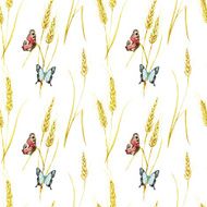 Butterfly and wheat pattern