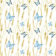 Butterfly and wheat pattern N3