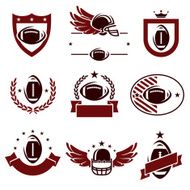 Football labels and icons set Vector
