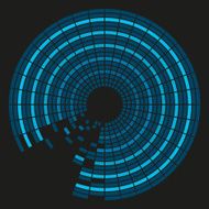 Circular tiles background in shades of blue
