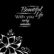 Abstract background with flowers in black and white style N6