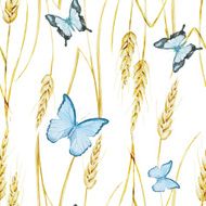 Butterfly and wheat pattern N4