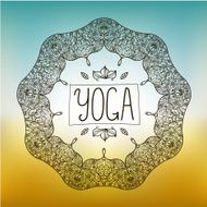 vector hand drawn ornamental yoga badge