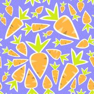 Seamless pattern orange carrots on a purple