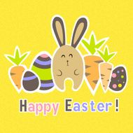 Easter colorful yellow card template