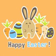 Easter colorful orange card template