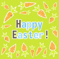 Easter carrots card on a green