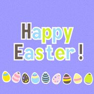 Easter colorful purple greeting card