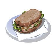 Burger with meat and salad