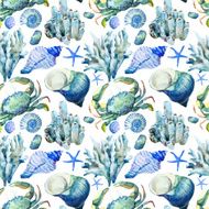 Corals with shells and crabs N7