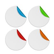 Set of White Paper Stickers Isolated on Background Vecto
