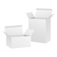 blank open boxes set