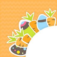 Eastern carrots and eggs pattern on a orange