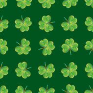 Dark green seamless clover pattern N2