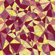 Abstract mosaic pattern with triangles Seamless vector Yelow red colors