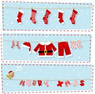 Christmas banners xmas stocking &amp; santa claus costume