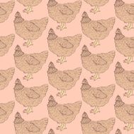Sketch chicken hipster in vintage style