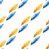 Seamless Pattern with Watercolor Feathers N3