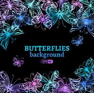 Watercolour butterflies background