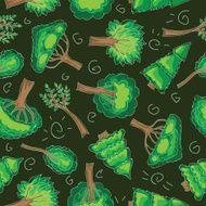 Forest trees Seamless vector patten