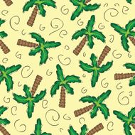 Vector green palm trees seamless pattern