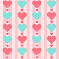 Seamless pattern with many hearts on a pink