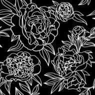 Peony flower lace seamless pattern