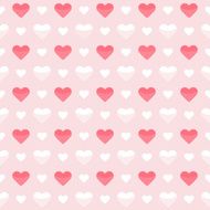 Seamless pattern cute red and white hearts on a pink