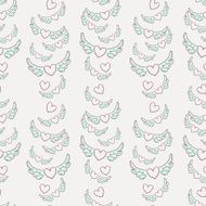 winged hearts seamless pattern N2