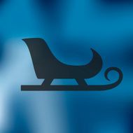 sledge icon on blurred background