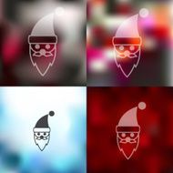 Santa Claus icon on blurred background