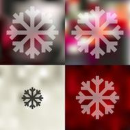 snowflake icon on blurred background