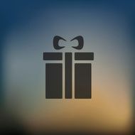 gift box icon on blurred background