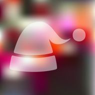 santa hat icon on blurred background