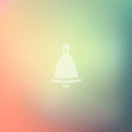 christmas bell icon on blurred background