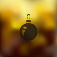 christmas ball icon on blurred background
