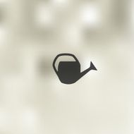 watering can icon on blurred background