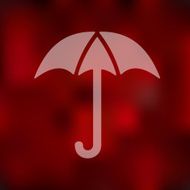 umbrella icon on blurred background