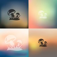 mushrooms icon on blurred background