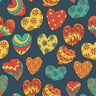 Seamless pattern with colorful hearts N11