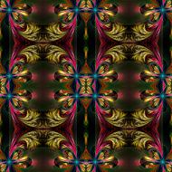 Beautiful symmetrical background from fractal tracery On black