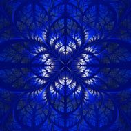 Symmetrical pattern of the leaves in blue